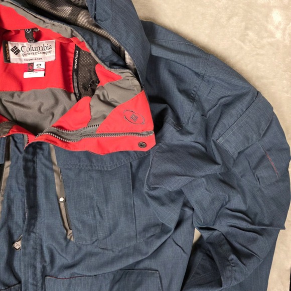 Columbia Titanium Interchange Ski Jacket Omni-Tech Mens XL Blue Gray - Picture 4 of 16